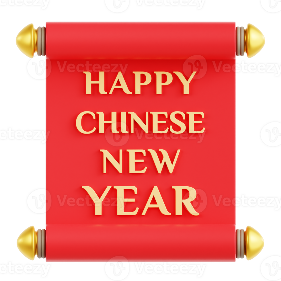 Happy Chinese New Year 3D Illustration png