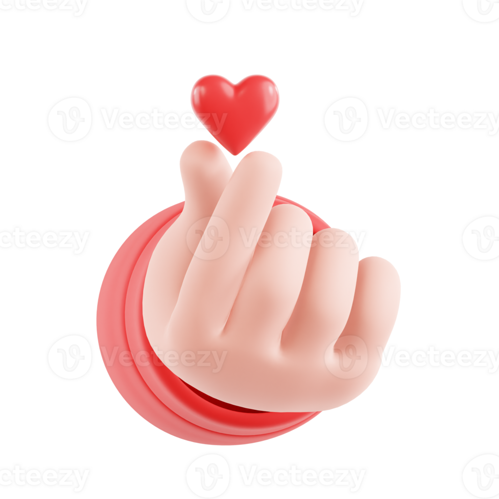 3D Love Finger Gesture Illustration png