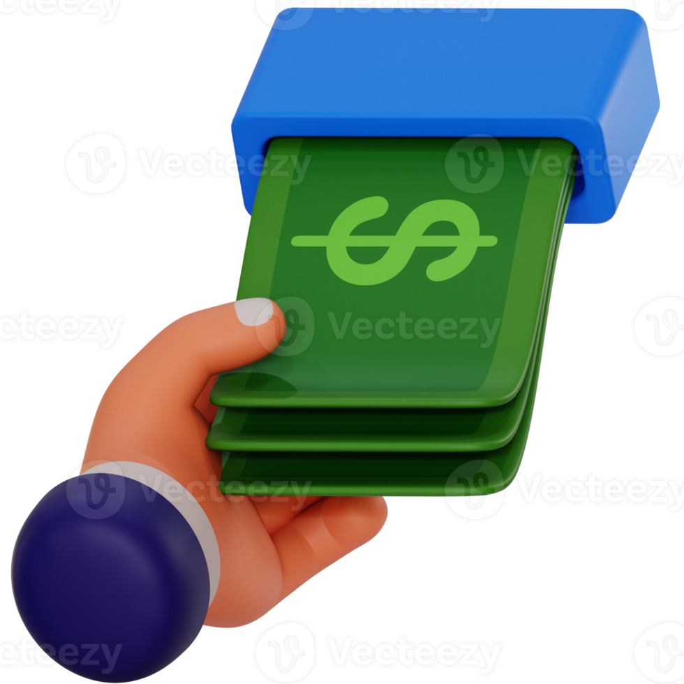 withdrawal 3d icon. 3d render payment icon png