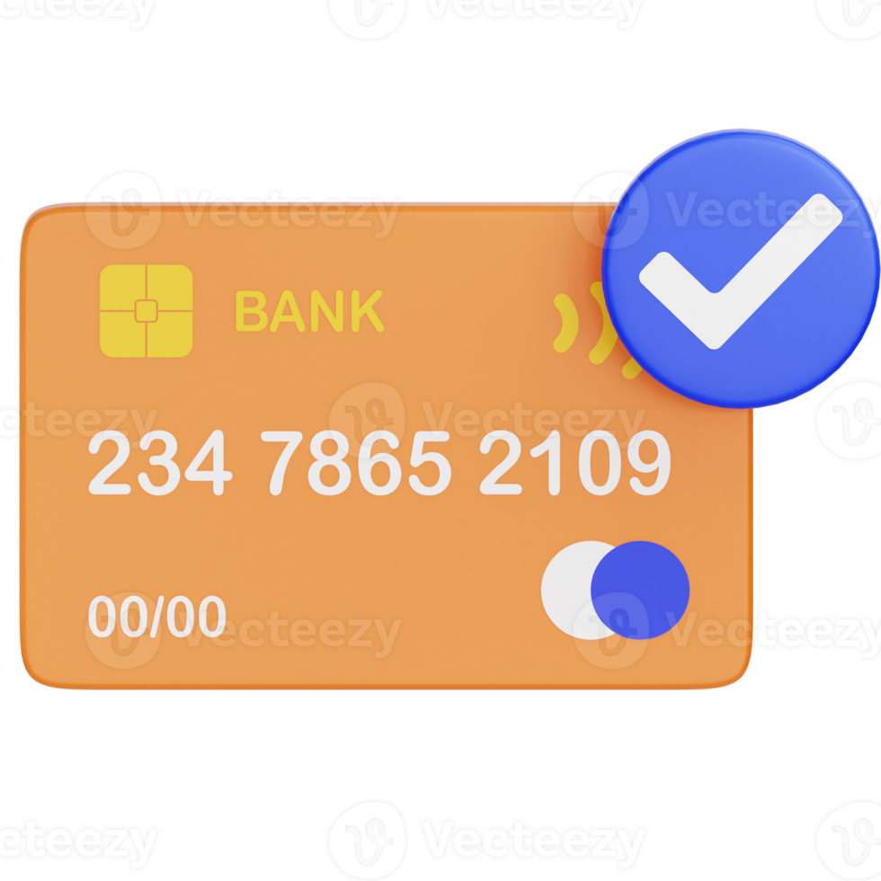 Credit card 3d icon. Payment icon 3d rende png