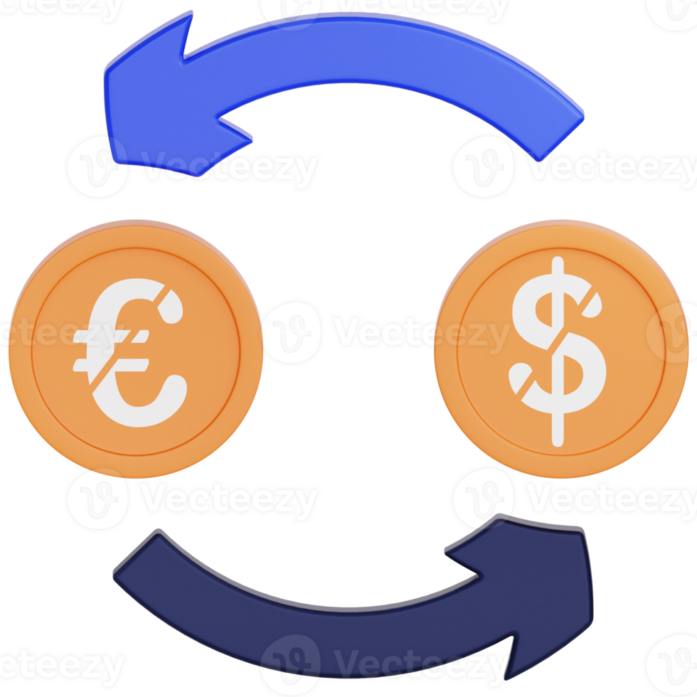 Exchange 3d icon. Payment icon 3d rendering png