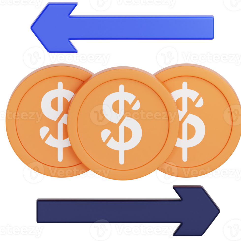 Transaction 3d icon. Payment icon 3d rendering png