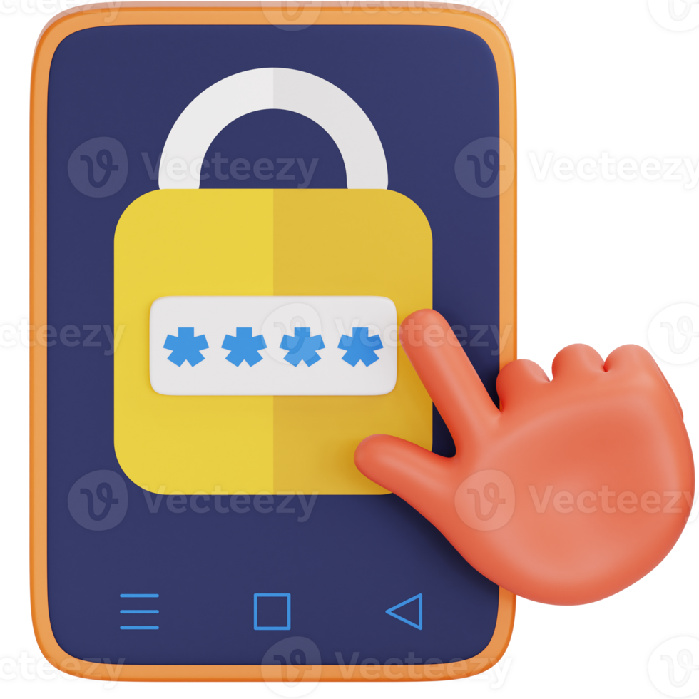 Pin code 3d icon. Payment icon 3d rendering png