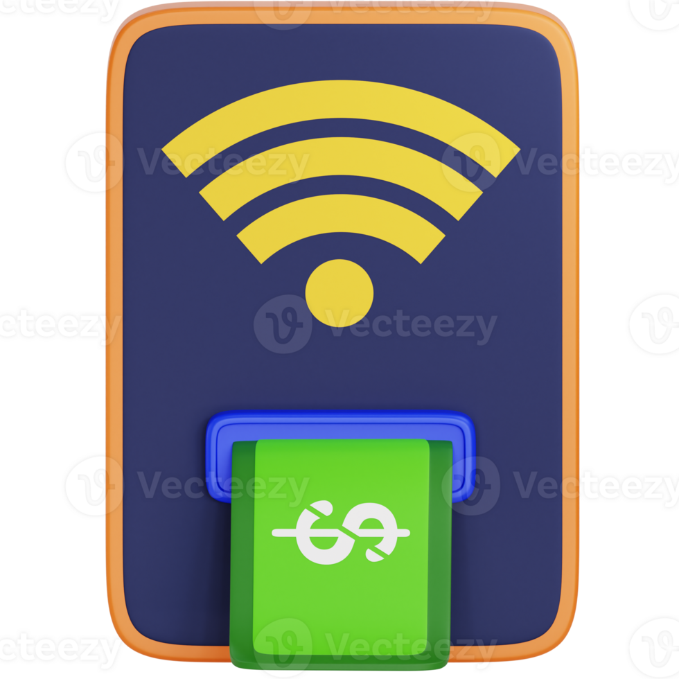 Contacless 3d icon. Payment icon 3d rendering png