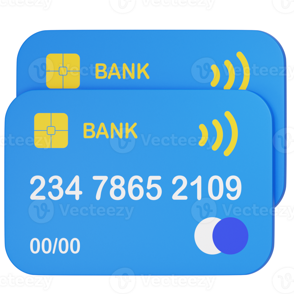 card 3d icon. 3d render payment icon png