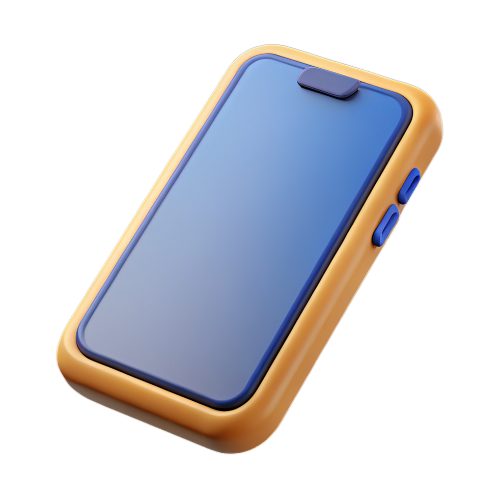 3D Render of Advanced Touchscreen Mobile Device png
