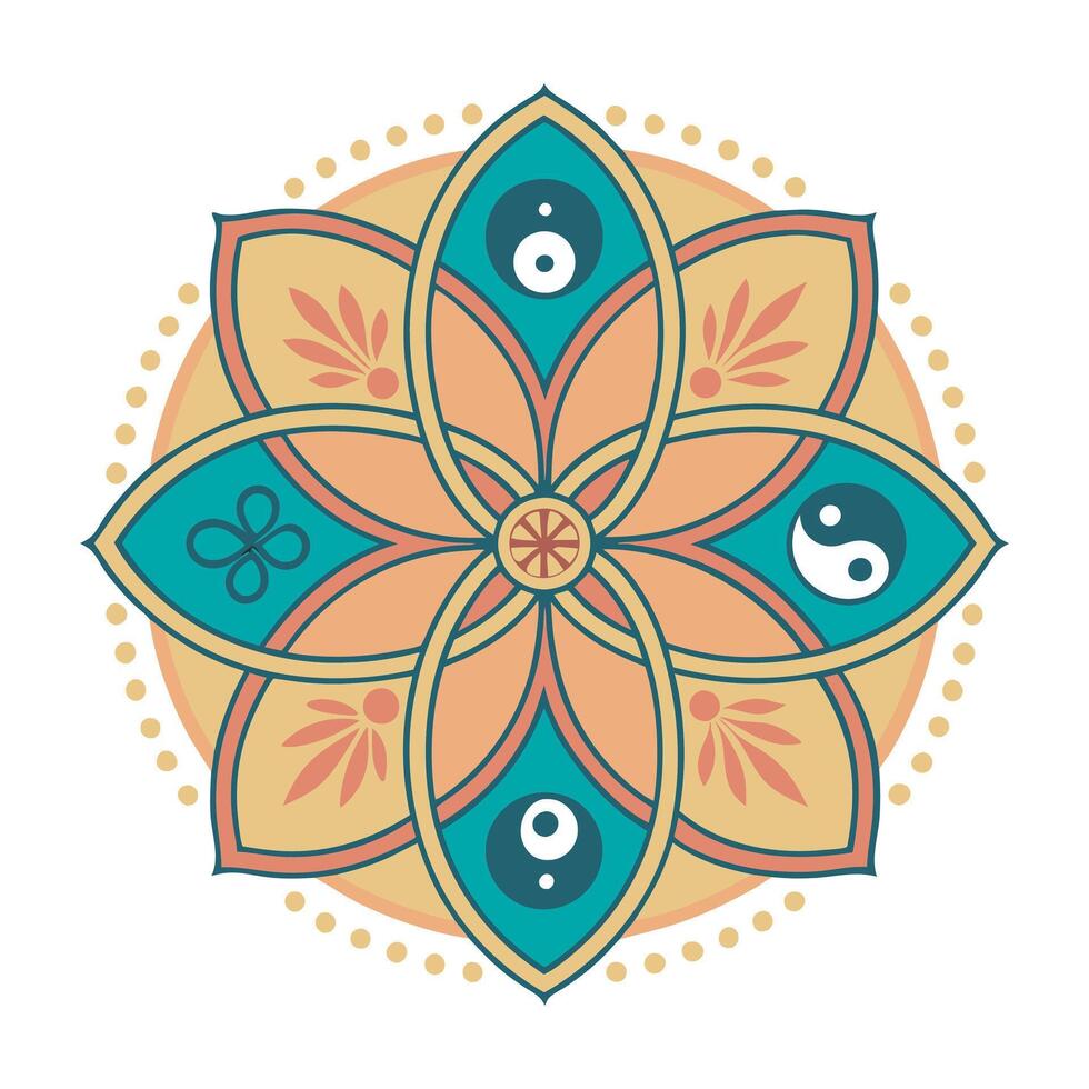 The Art of Handcrafted Traditional Mandalas, butterfly on a blue background vector