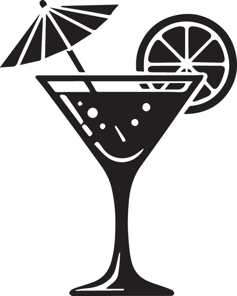 Silhouette of a cocktail glass vector