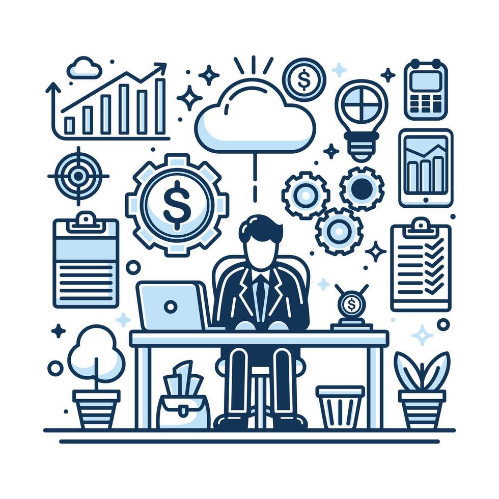 A Set of Business Icon Designs vector