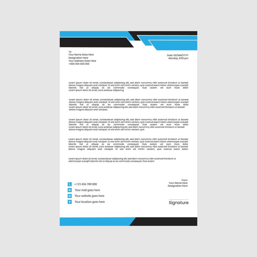 Modern and clean letterhead design template for your business vector