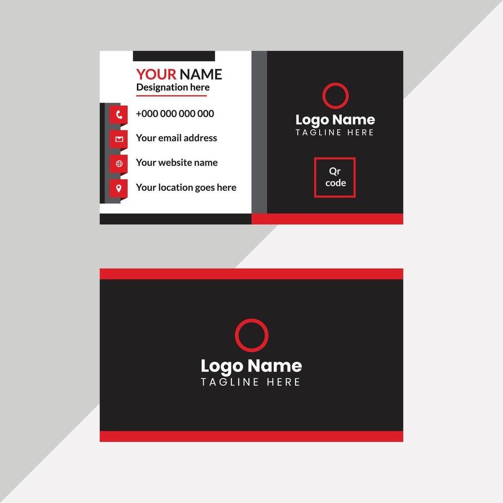Modern creative business card template design both side abstract business card vector