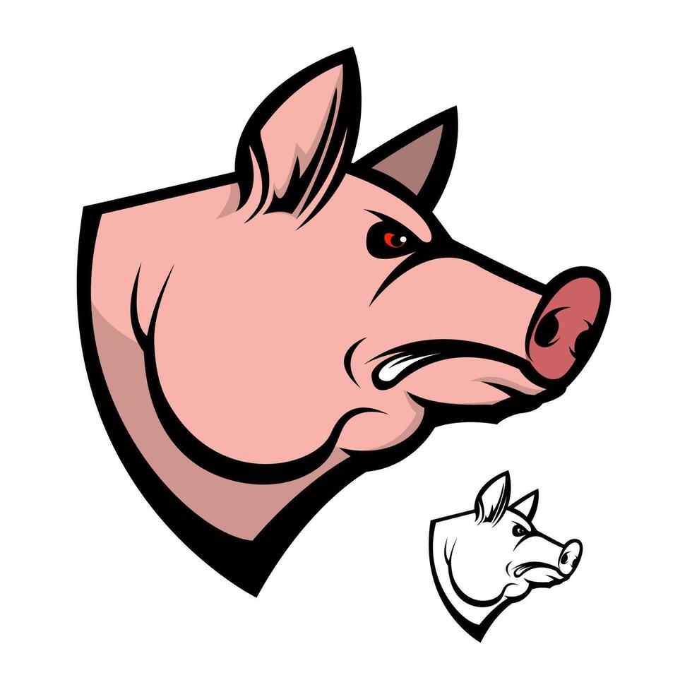 pig head. Design element for logo, label, emblem, sign, badge. illustration. vector