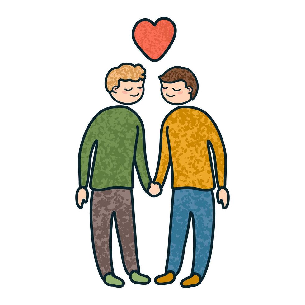 Illustration of a Homosexual Couple in Love vector