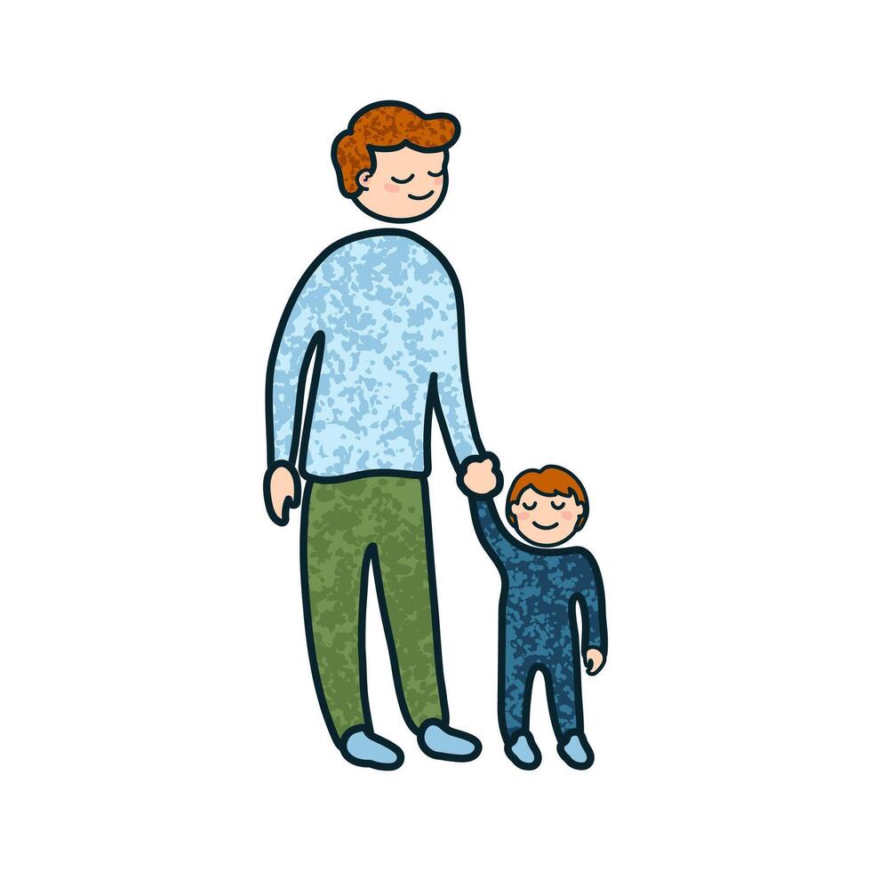 Illustration of a Man with a Son vector