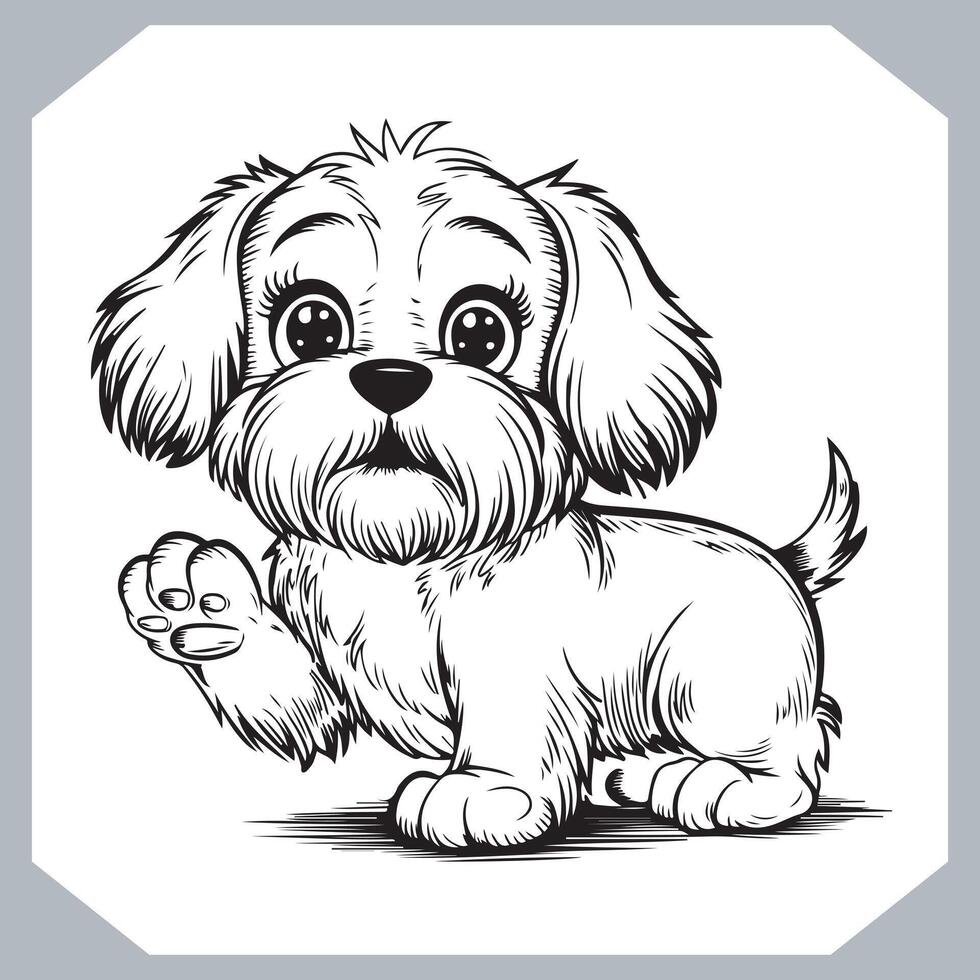 Dog Silhouette Collection Perfect Black Sketch Art Design vector