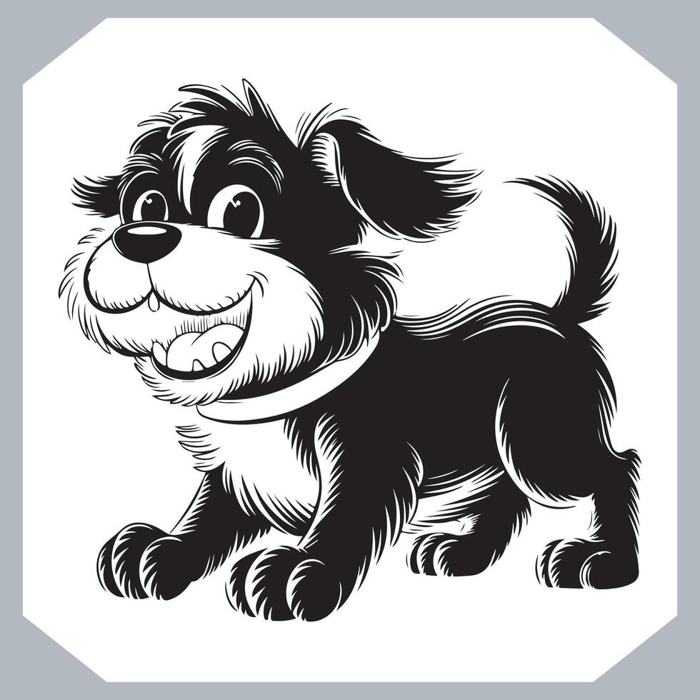Charming Dog Silhouettes in Black Sketch Art vector