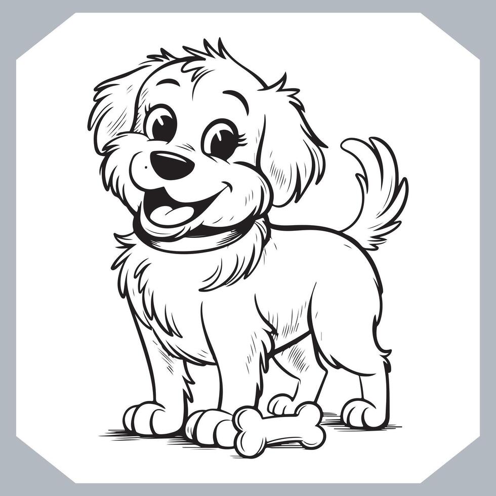 Explore Beautiful Dog Silhouettes Black Sketch Art Style vector