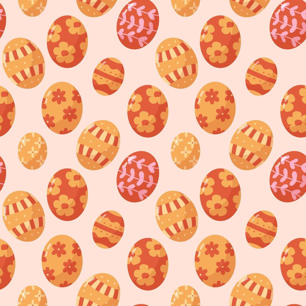 Seamless pattern with brightly coloured Easter eggs vector