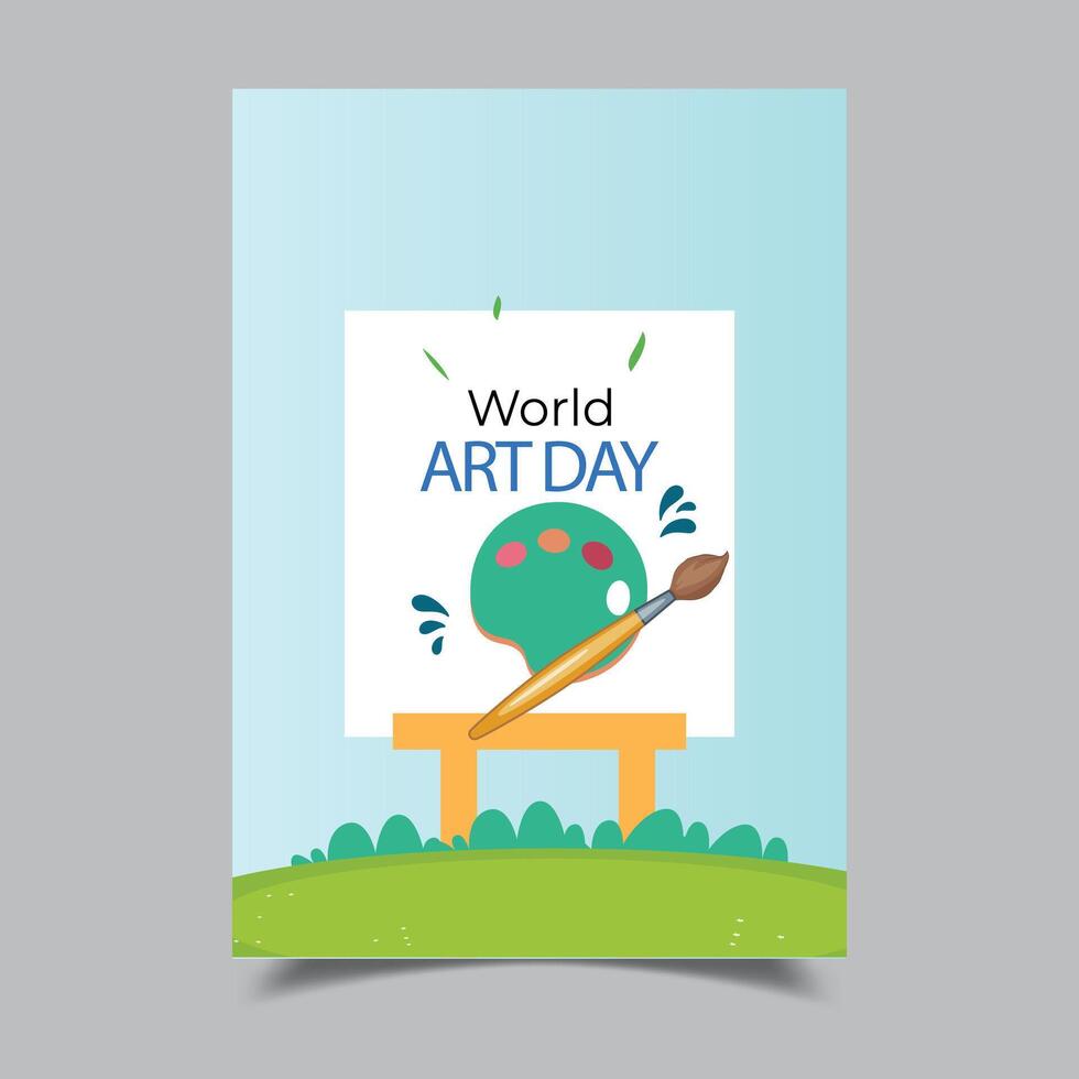 Flat world art day background with nature illustration vector