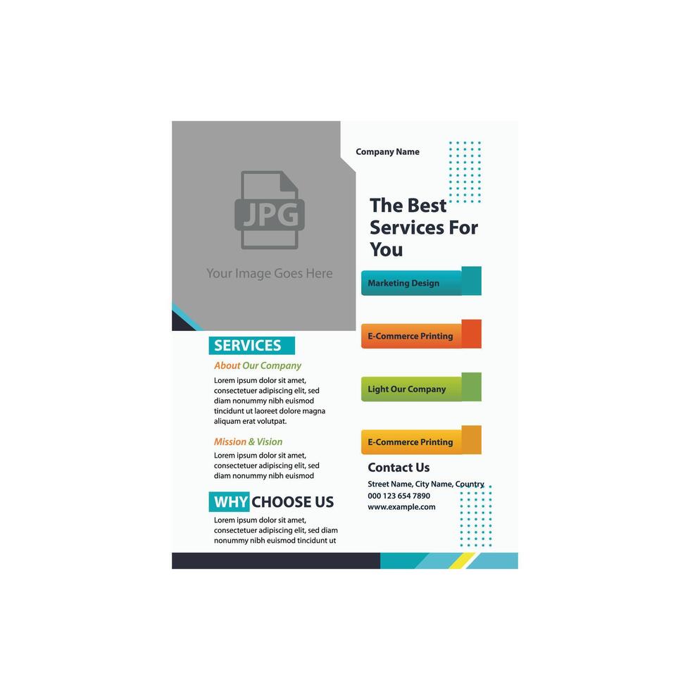 Corporate business flyer design template, modern business flyer design template print of a4 size vector