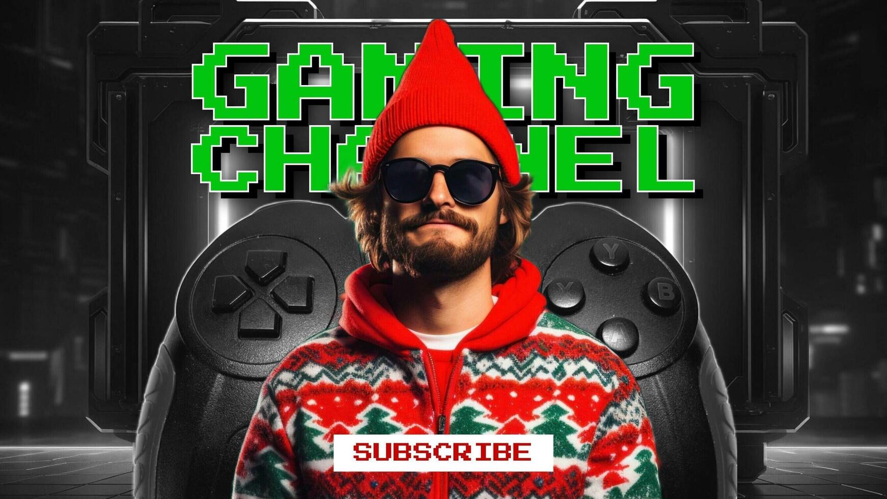 Gaming Channel Youtube Banner with Christmas Theme template