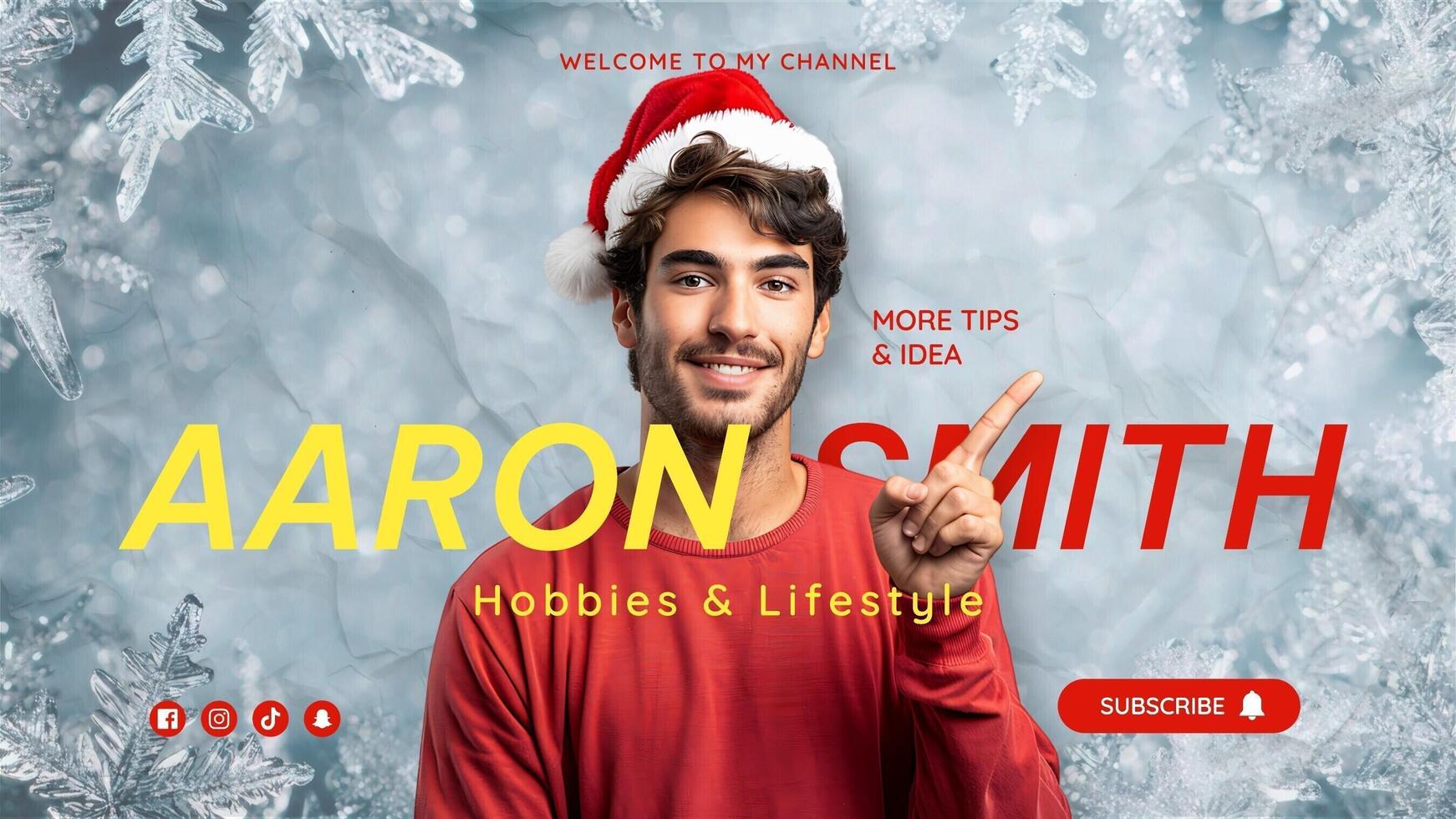 Christmas Influencer Youtube Banner template