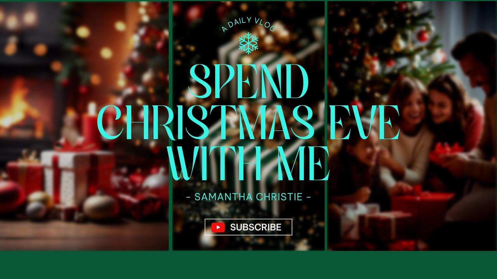 Green Christmas Daily Vlog Youtube Banner template