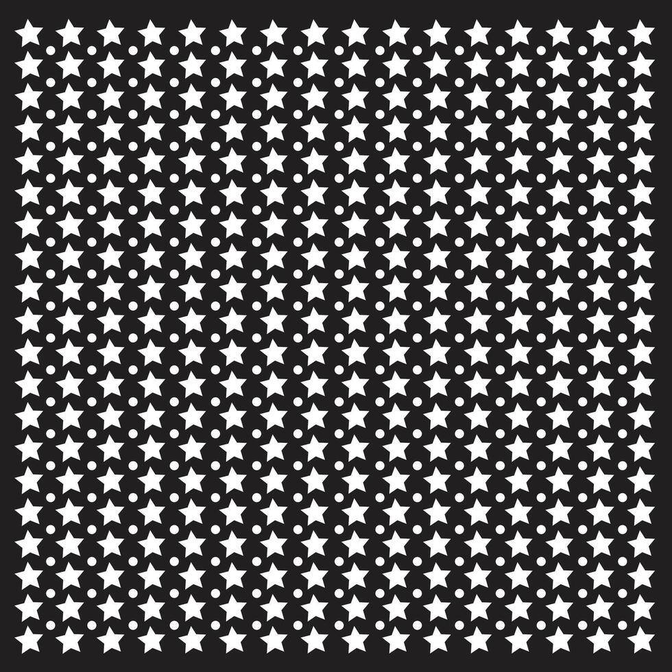 Minimalistic Black and White Star Pattern with Unique Star Shapes vector