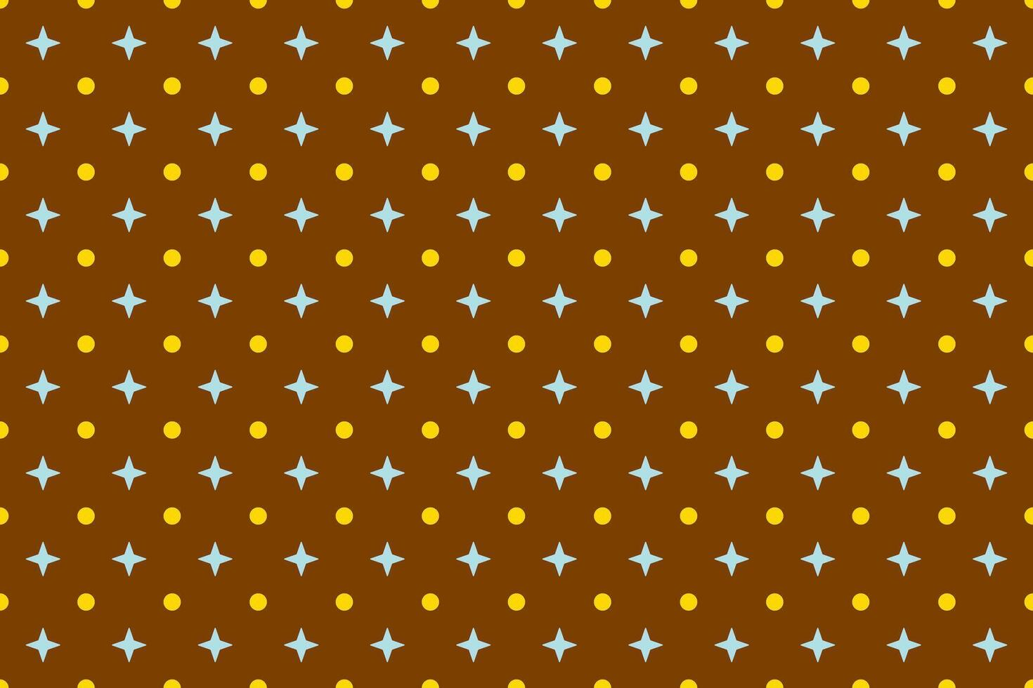 Seamless blue stars and gold circles on a chocolate background vector