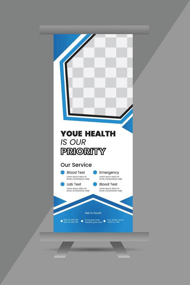 Creative business roll-up banner design and unique design vector