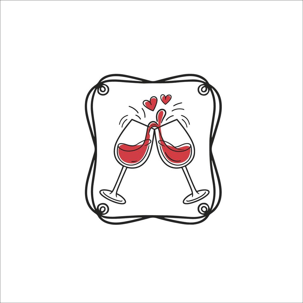 Elegant Valentine's Day Script Design vector