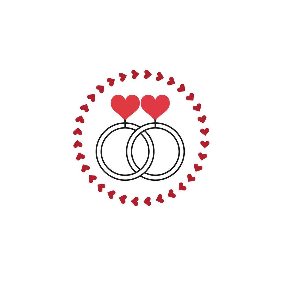 LOVE Design with Heart Head and Romantic Elements vector