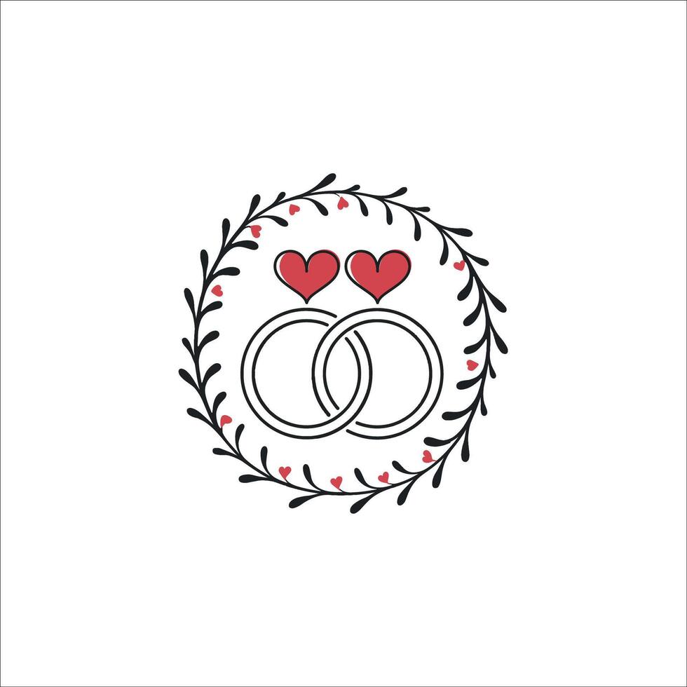 Ring with Heart Valentine's Illustration with Cheerful Vibes vector