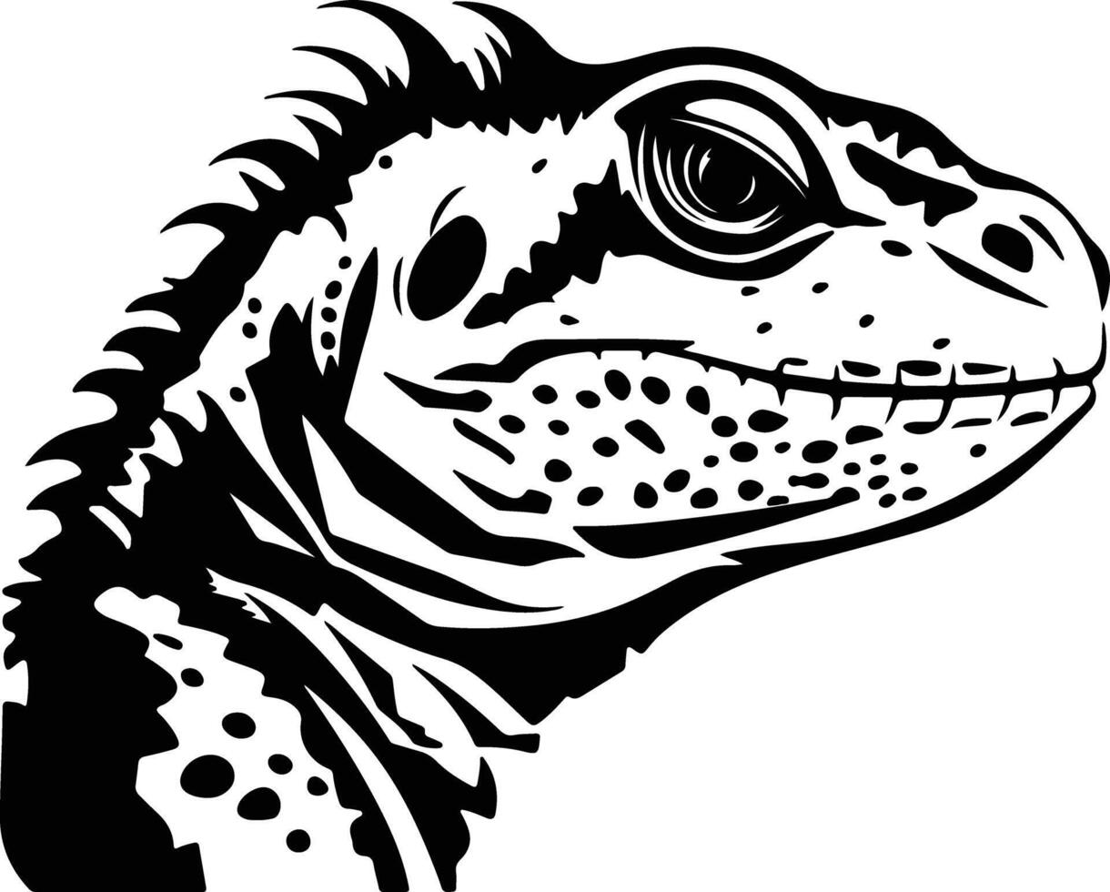precious Black silhouette of collared lizard head vector