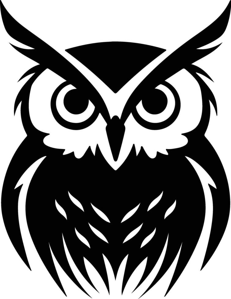 lovely Black silhouette of owl head vector