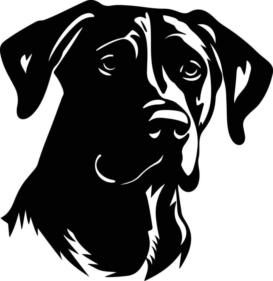 heartwarming Black silhouette of working dog head vector