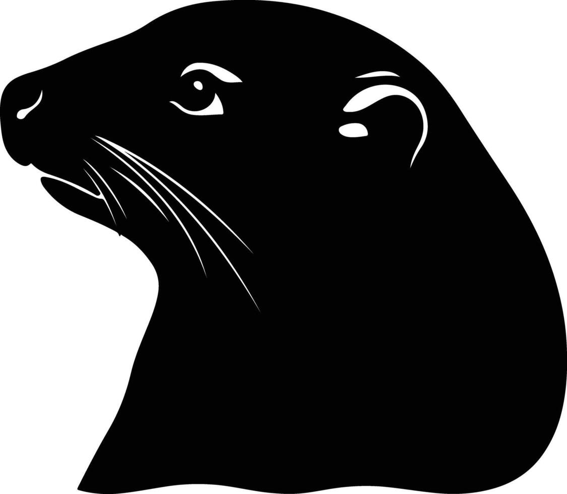 angelic Black silhouette of mole head vector