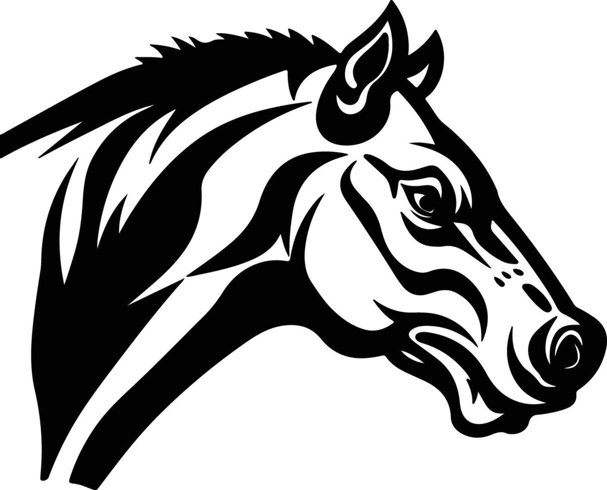 cuddly Black silhouette of Hyracotherium head vector
