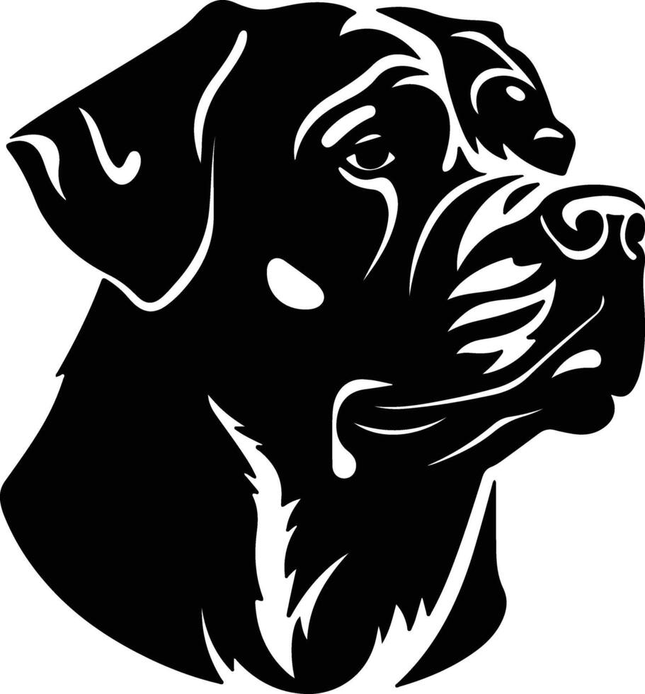 heavenly Black silhouette of rottweiler head vector