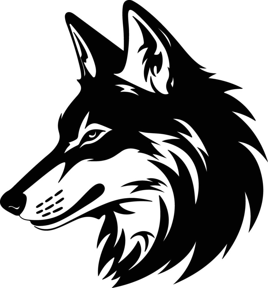 heavenly Black silhouette of wolf head vector