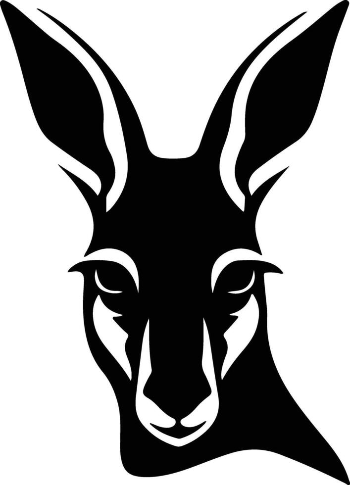 radiant Black silhouette of kangaroo head vector