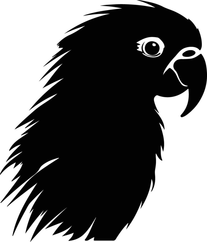Black silhouette of lorikeet head vector