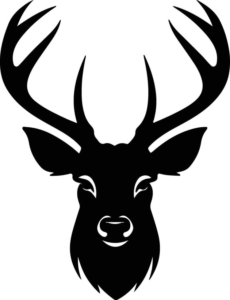 charming Black silhouette of deer head vector