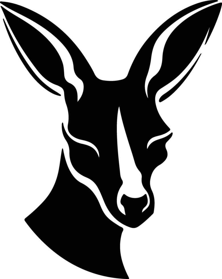 winsome Black silhouette of red kangaroo head vector