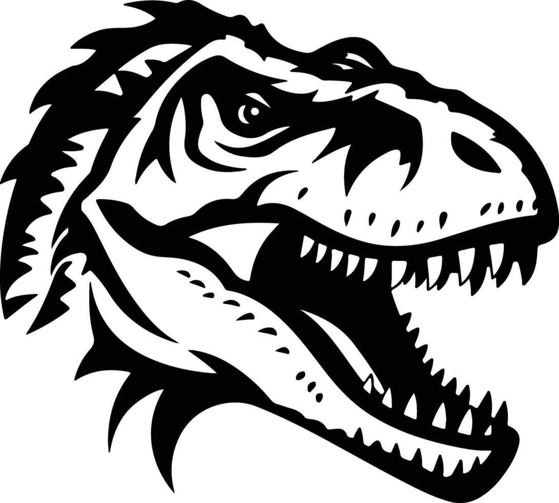 graceful Black silhouette of dinosaur head vector