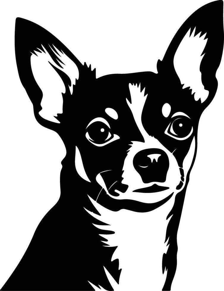lovely Black silhouette of chihuahua head vector