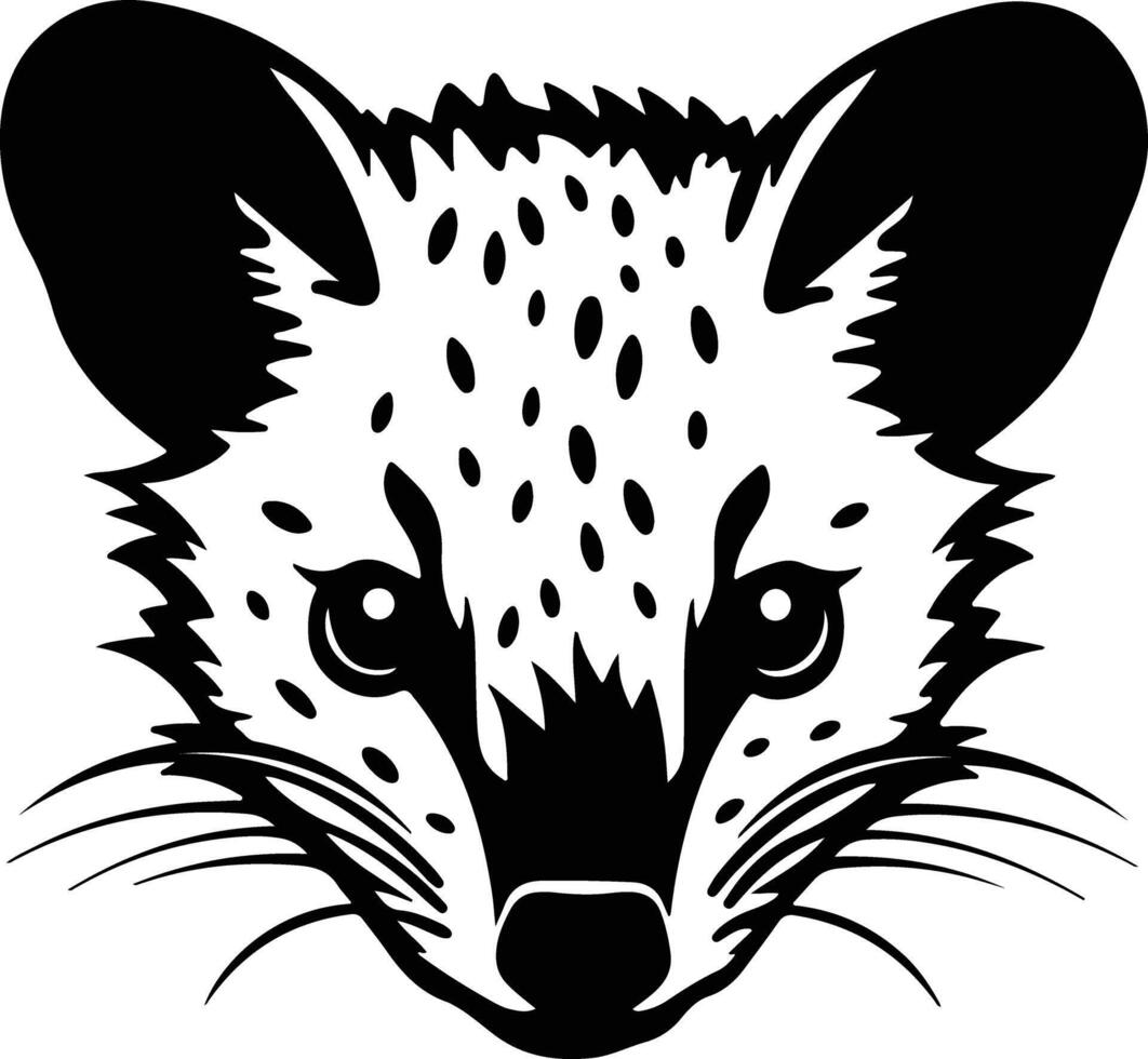 adorable Black silhouette of quoll head vector