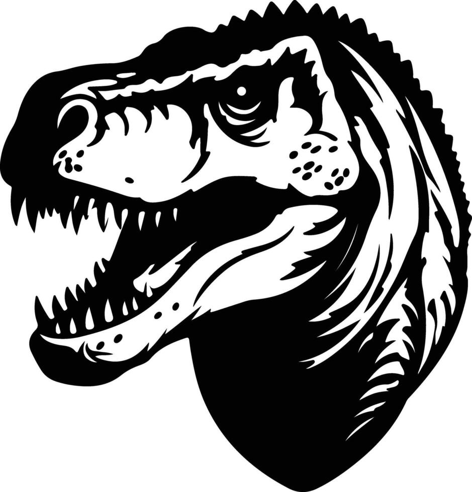 cuddly Black silhouette of dinosaur head vector