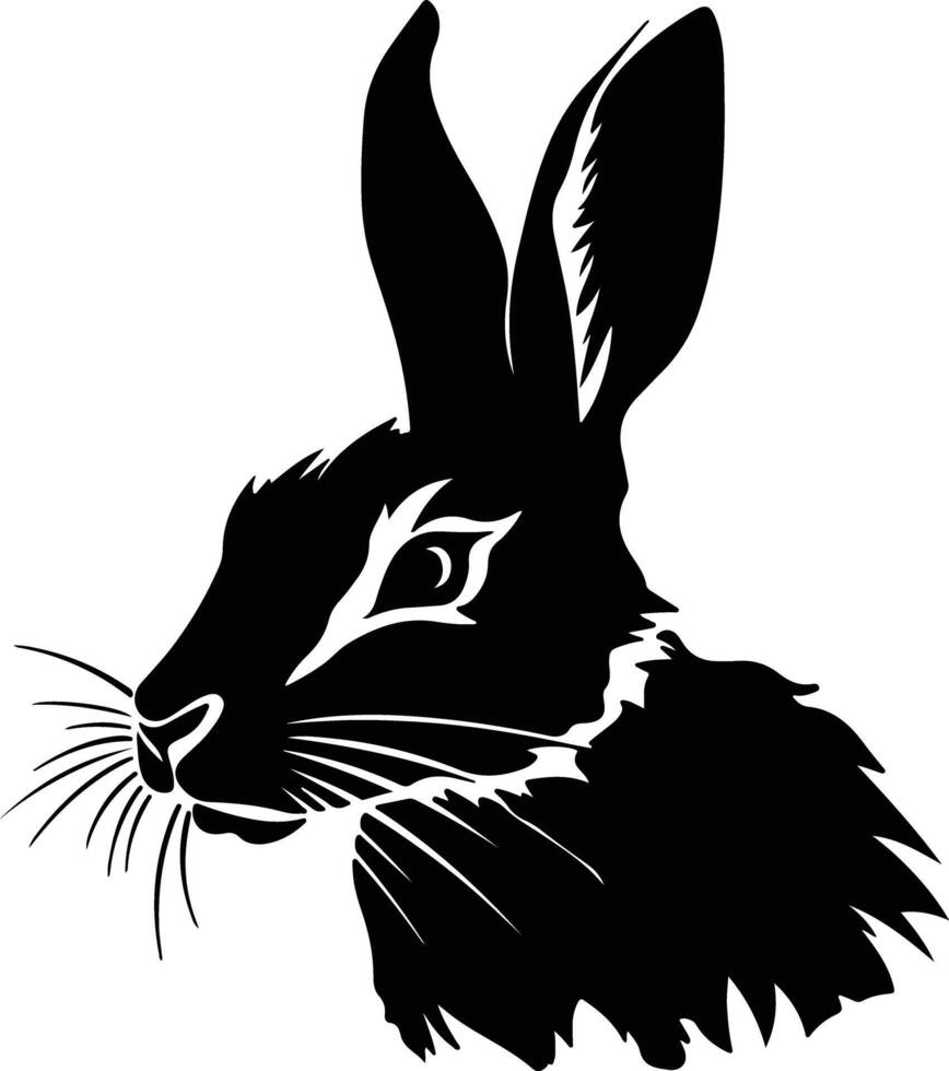 heavenly Black silhouette of rabbit head vector
