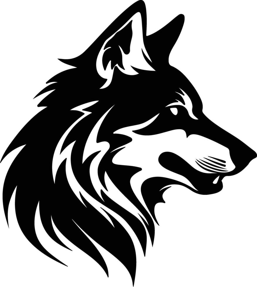 precious Black silhouette of wolf head vector